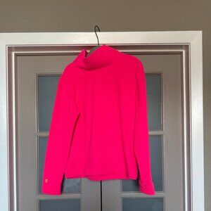 Dudley Stephens Neon Pink Park Slope Fleece Turtleneck Pullover - Size L
